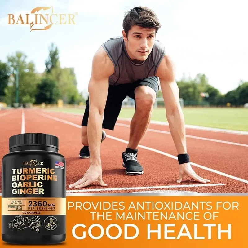 Curcumine de curcuma avec poivre noir pour une absorption optimale Meilleur supplément végétalien pour le soutien des articulations — image 3