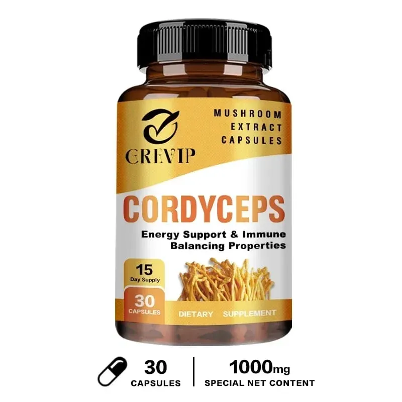 Cordyceps Mushroom Capsules - Boost Energy and Endurance Enhance Memory and Concentration and Relieve StressSupplementsSupplem