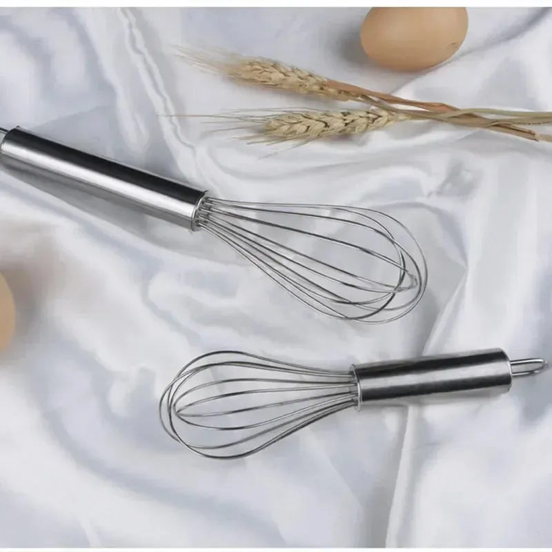 6/8/10/12inch Stainless Steel Egg Stirring Balloon Whisk Manual Egg Beater Mixer Kitchen Baking Utensil Cream Butter Whisk — image 6
