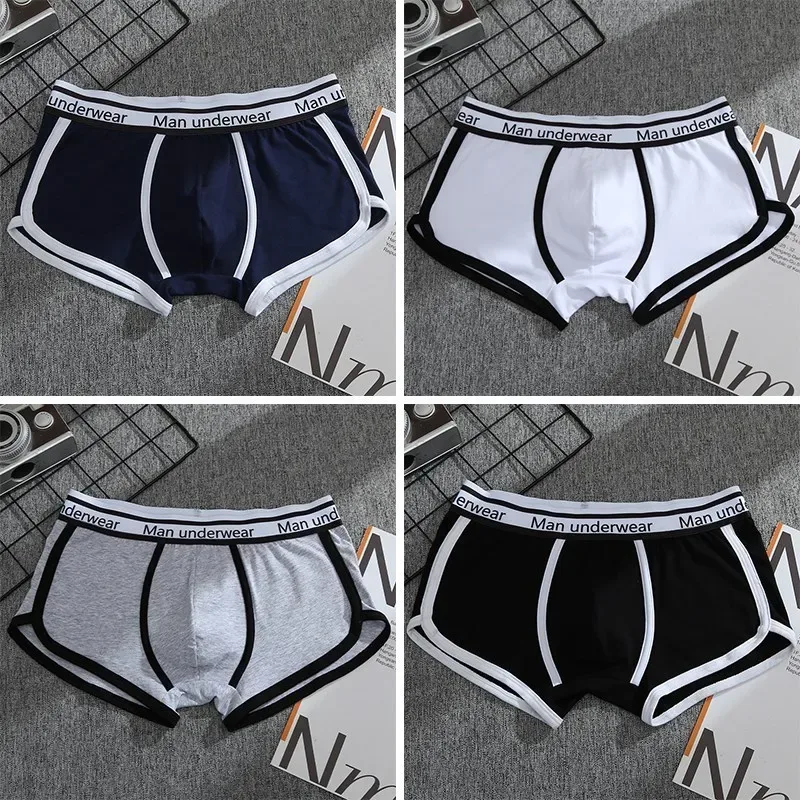 1/4 adet erkek iç çamaşırı boksörler pamuk külot nefes düz Boxershorts erkek orta bel külot Trend erkek şort Homme şort — image 24