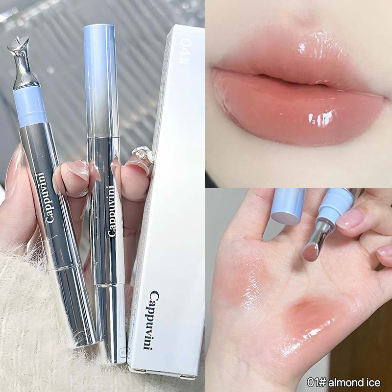 Cermin Esensi Berair Lip Gloss Tahan Lama Tidak Lengket Lipstik Cair Menepuk Jelly Lip Glaze Makeup Pelembab Warna Bibir — image 13