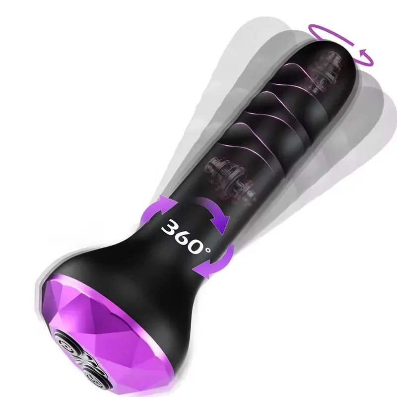 Vibrating Butt Plug Anal Toys Prostate Massager with 10 Vibrating Rotating Beginner-Friendly Anal Plug Sex Toys for Men Women
