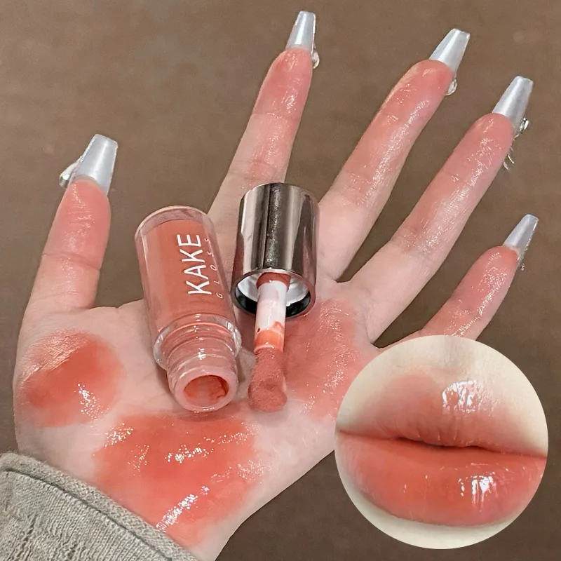 Spiegelflüssiger Lippenstift, feuchtigkeitsspendendes Gelee, braunes Wasser, leichte Lippenglasur, sexy Lipgloss, langlebig, nackte Lippentönung, Make-up-Kosmetik — image 13