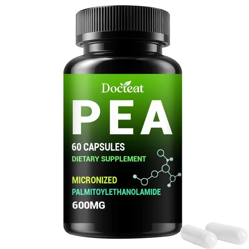 Kapsul Docteat PEA 600mg Palmitoylethanolamide Mikron Menyokong Keselesaan Penyelenggaraan Keseimbangan Kompaun dan Memudahkan 60 Kapsul