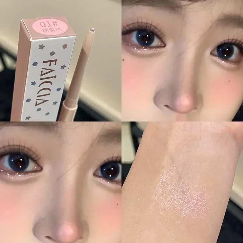 Lápiz de gusano de seda de color rosa mate, brillo Natural, sombra de ojos, lápiz suave, secado rápido, cosméticos de maquillaje de belleza para ojos, 1 ud. — image 5