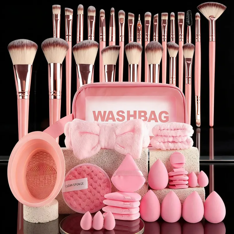 13/53pcs Set Berus Kosmetik Profesional untuk Kulit Gabungan dengan Berus Lembut Sesuai untuk Pemula dan Artis Solek — image 11