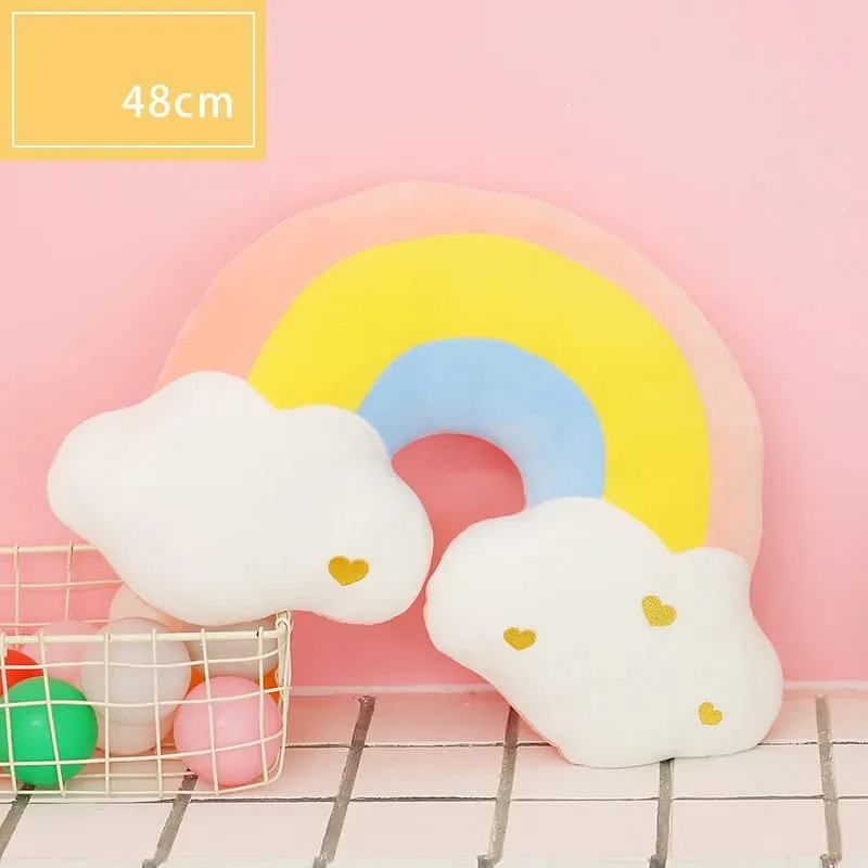 Rainbow Wish Star Moon หมอน Plush มงกุฎสีสัน Cloud Soft ของเล่นหมอนโซฟาหน้าแรกตกแต่งโยนหมอน — image 20
