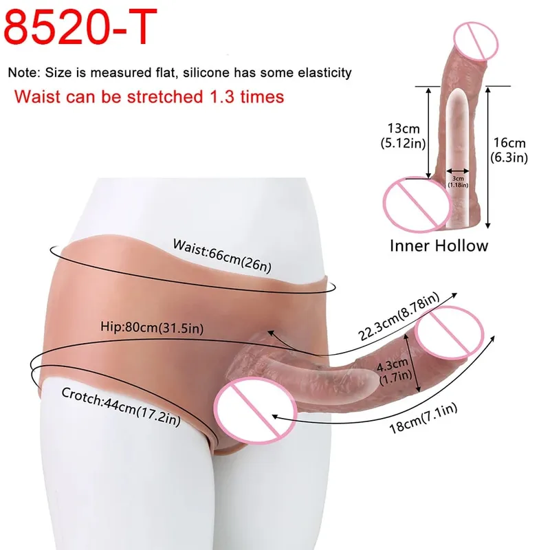 Duże, puste spodnie silikonowe typu Dildo Premium, nadające się do noszenia, hiperrealistyczne, wkładane nakładki na penisa, intymne zabawki do noszenia dla dorosłych — image 20