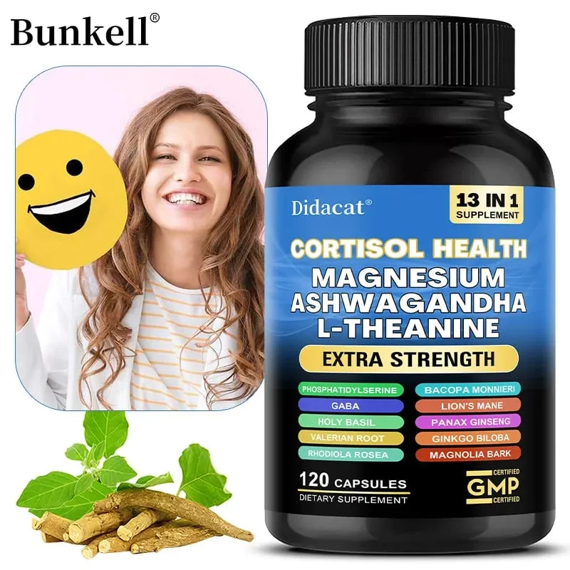 Corti-Soothe Cortisol Capsules Magnesium Ashwagandha Lower Stress Stabilize Mood Support Adrenal Health & Restful Sleep — image 1