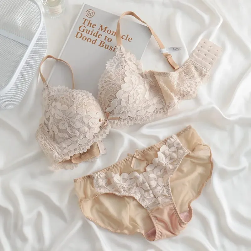 Japanese Inspired Push Up Bra Set for Small Bust Women | Side Smoothing Anti-Sagging Adjustable No Gap Luxury MOYISU Panty & Set — image 10