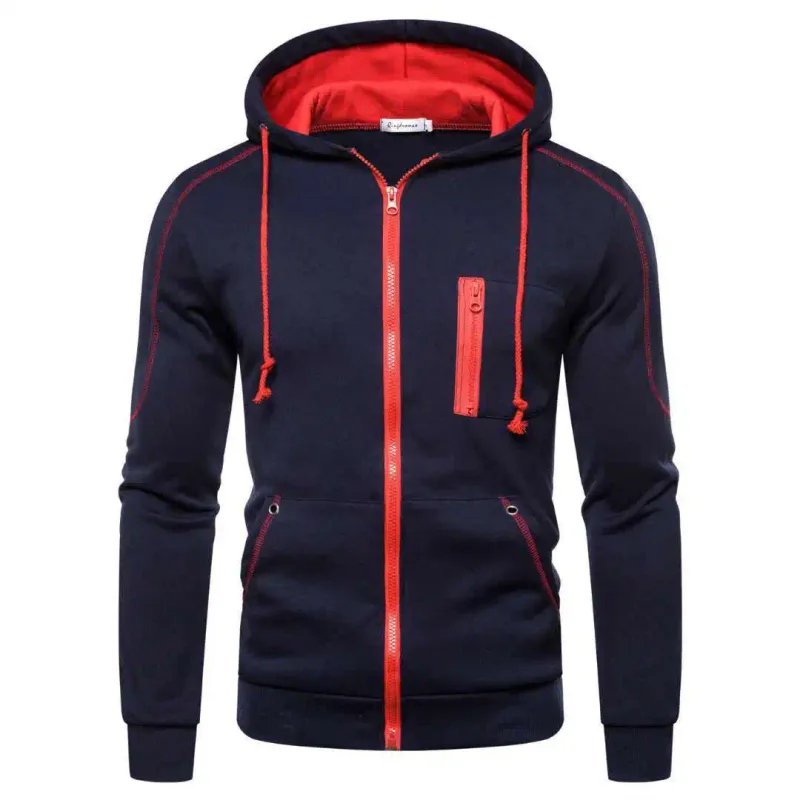Men's Hoodie Black White Army Green Red Hooded Color Block Fleece Cool Casual Winter Clothing Apparel Hoodies Sweatshirts — image 8