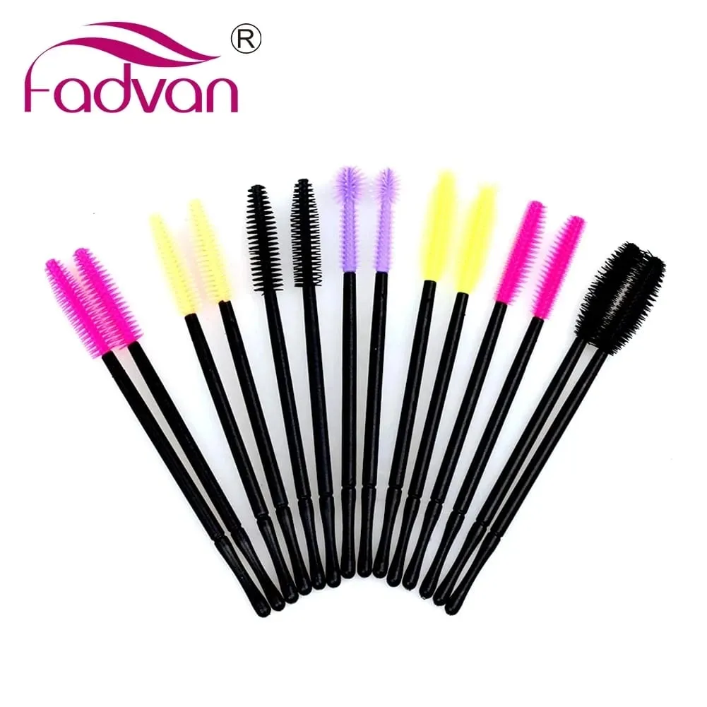 Fadvan 50 st/pack Silikonborstar Engångsögonfransverktyg Kam Mascara trollstavar Sminkborstar Individuell applikatorsats för ögon — image 1