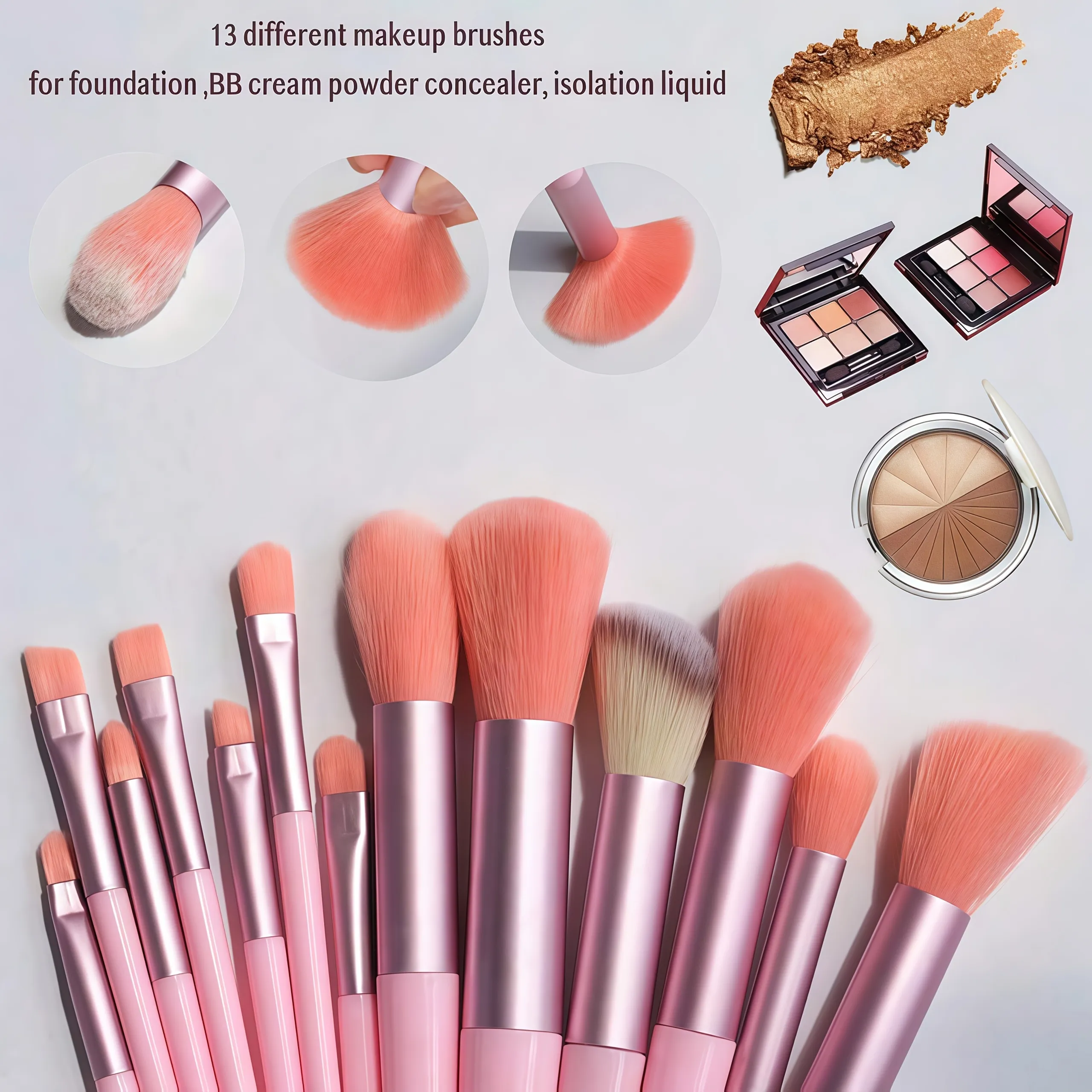 Set di pennelli e spugne per trucco professionale da 25 pezzi - 13 pennelli + 12 frullatori idrofili per liquidi/crema/polvere | Kit artista vegano con custodia
