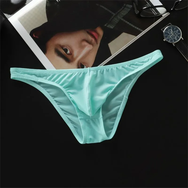 Seluar Dalam Samll Ais Sutera U Convex Baru 2026 Lelaki Seluar Dalam Pinggang Rendah Ultra Nipis Seluar Dalam Slip Bikini Lutsinar Saiz Besar M-XXL — image 12
