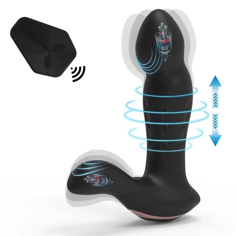 Støbende anal vibrator til mænd Butt Plug Anal Plug Fjernbetjening Teleskopisk prostata massager til homoseksuelle sexlegetøj til mænd Kvinder