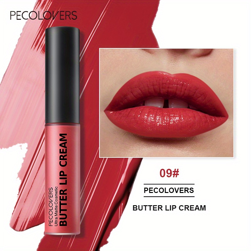 ลิปกลอสเปลือยกันน้ำ Matte Liquid ลิปสติก Long Lasting Non Sticky Cup Red Velvet Lip Tint แต่งหน้าเครื่องสำอาง — image 8