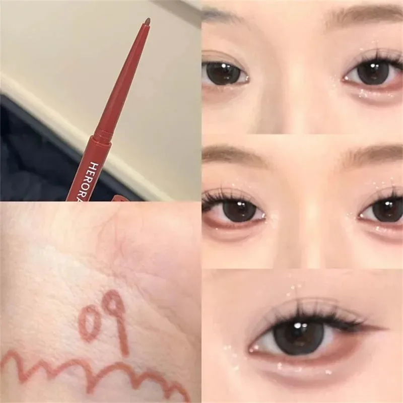 Crayon Eyeliner 12 couleurs, rouge vin, imperméable, durable, marron mat, fard à paupières, bâton de Contour, pigment élevé, maquillage pour les yeux, ver à soie — image 8