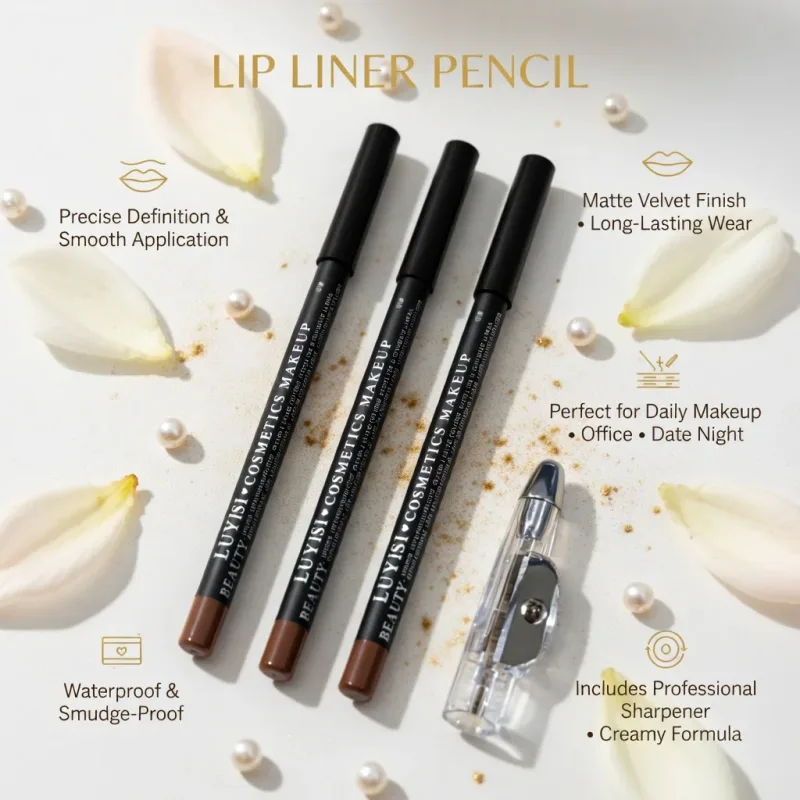 Set professionale di matite per labbra con temperamatite 2 matite per labbra impermeabili + 1 temperamatite Velluto opaco a lunga tenuta a prova di trasferimento — image 6