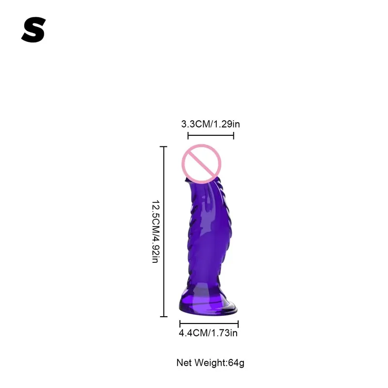 Dildo Kaca Spiral Bening Kristal dengan Dasar Cangkir Hisap Kuat Mainan Seks Vagina Anal Realistis Transparan untuk Pasangan Wanita Pria — image 8