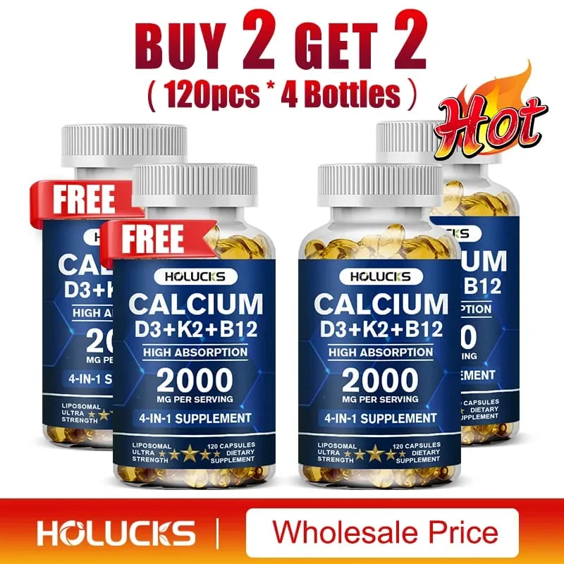 Suplemen Kalsium dengan Vitamin D3 K2 Menyokong Tulang Otot GigiKesihatan Menambah Sendi Penyerapan Kalsium — image 8