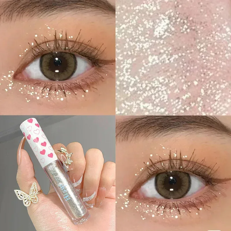 Liquid Eye Shadow Highlighter กันน้ำ Super Shiny Lasting Flakes Monochromatic Glitter Brighten Silkworm แต่งหน้า Maquillaje — image 9