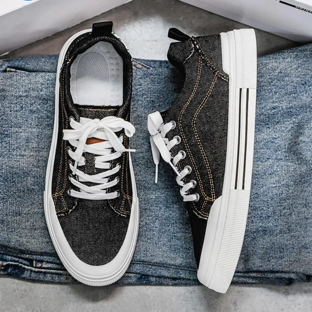 Breathable Canvas Shoes Men Sneakers Soft-soled Casual Board Shoes Low Top Flat Bottomed Trendy Men's Shoes Fashion Zapatillas — image 4