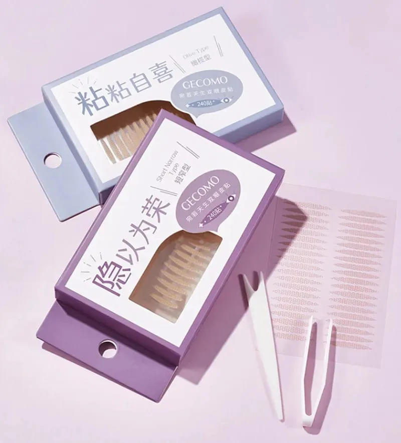 960PCS 보이지 않는 이중 눈꺼풀 테이프 스티커 오래 지속되는 이중 접이식 자체 접착 붙여 넣기 지우기 베이지 큰 눈 도구 — image 4