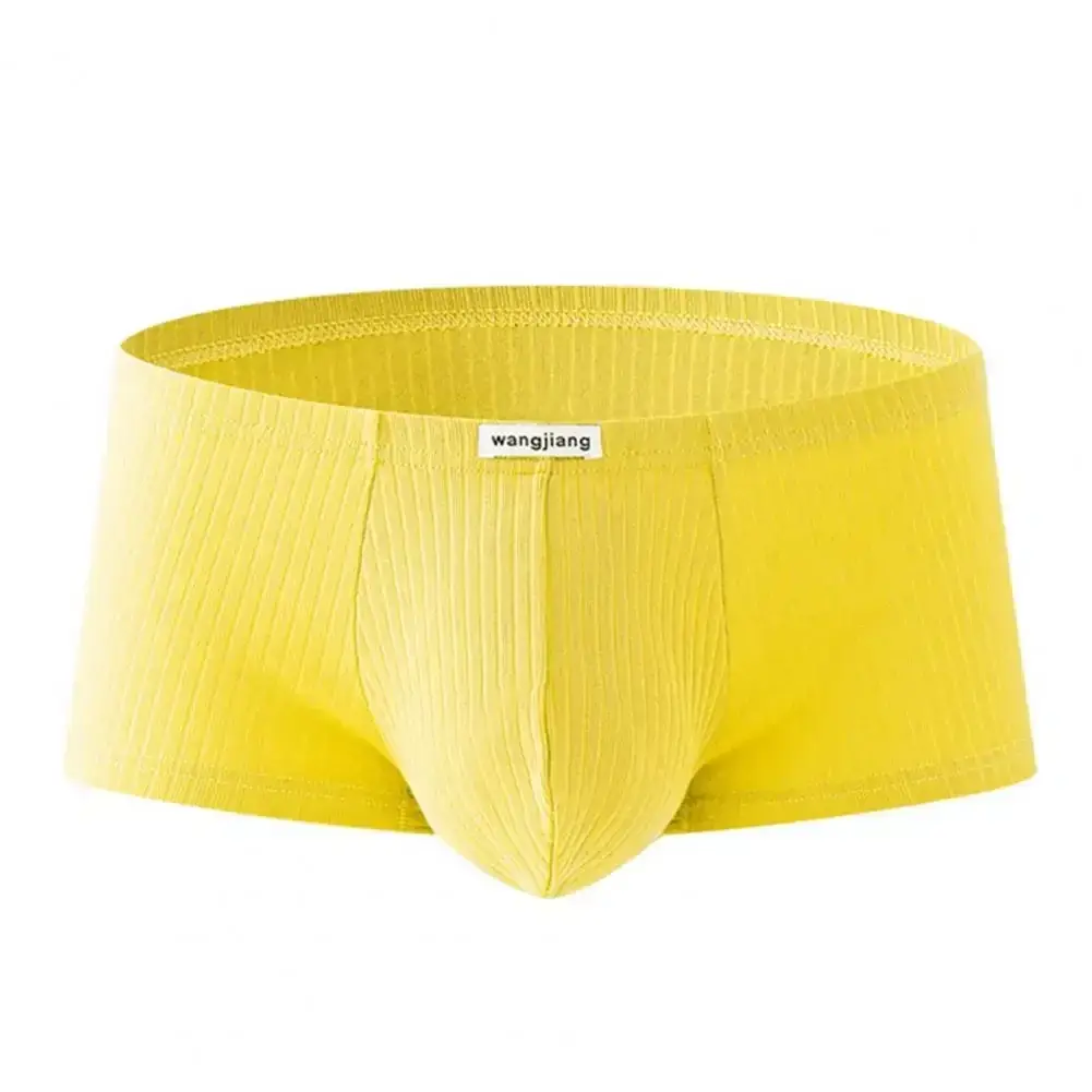 1PCS/3PCS/9PCS Men Boxer Shorts Low-rise Solid Color Ribbed Panties Underpants — image 5