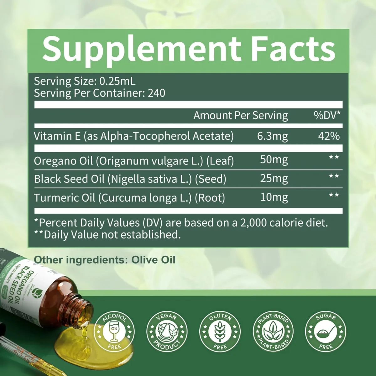 Lukaree 60ML Orgainc Oregano Oil Drop Support Sistem Imun Pernafasan Sokongan Kesihatan Penghadaman dan Keseimbangan Usus — image 2