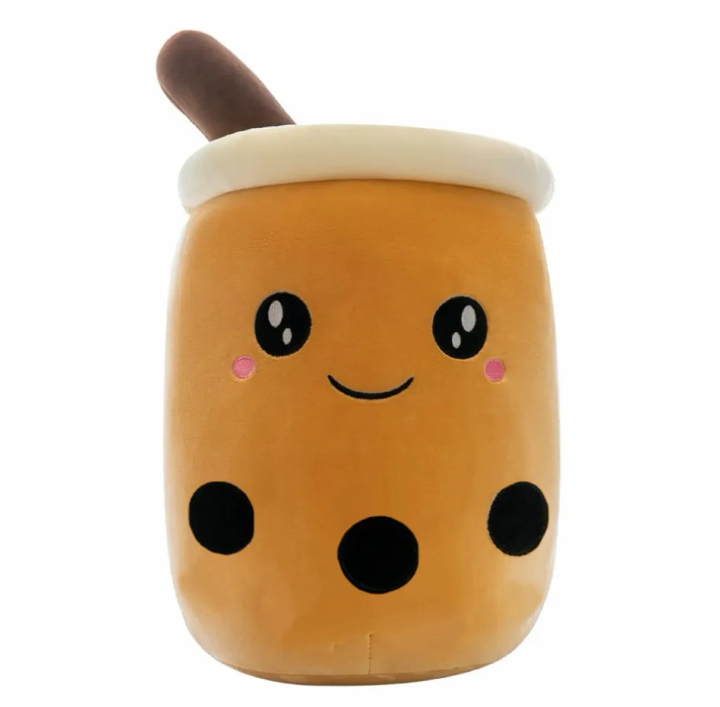 Cute Stuffed Boba Plush Bubble Tea Real-life Bubo Food Milk Cup Plushie Pillow Soft Kawaii Plush Toys Gifts for Kids Adult 24CM~