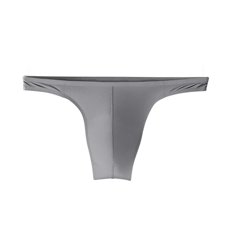 Perizoma in seta di ghiaccio Uomo Intimo sexy Morbido perizoma a costine Mutande traspiranti Mutandine senza cuciture Lingerie maschile Slip con custodia rigonfia — image 8
