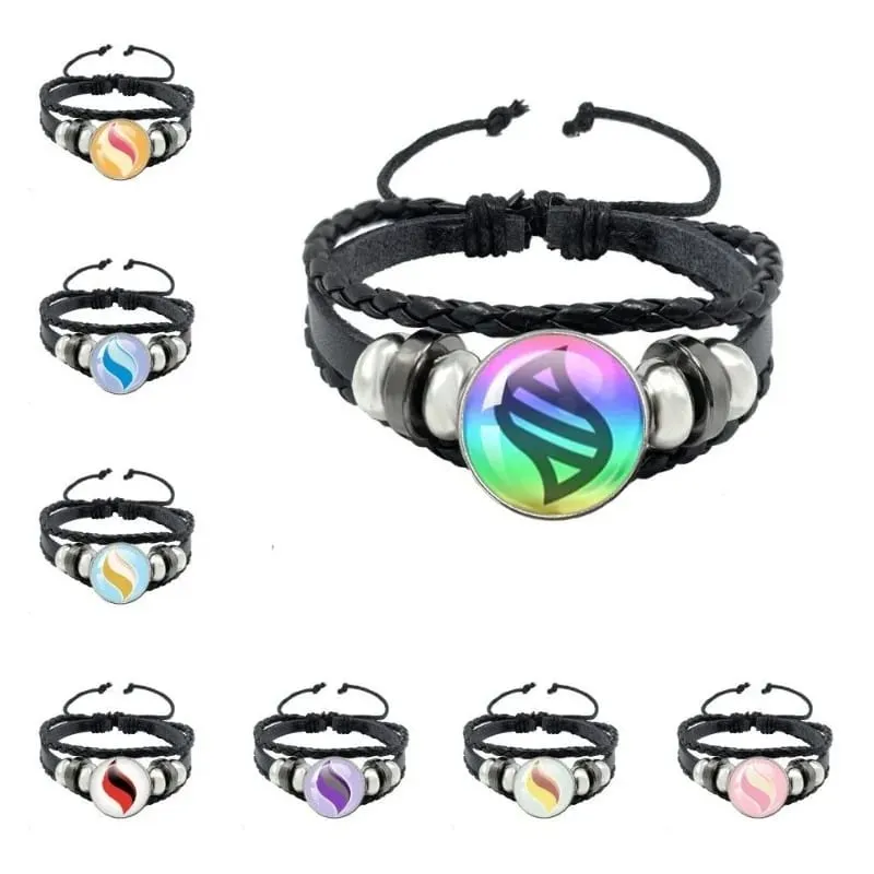 Llavero Pokémon Mega Stone, periférico de animé, creatividad, moda exquisita, hebilla de cuerda de cuero negro, tendencia — image 1