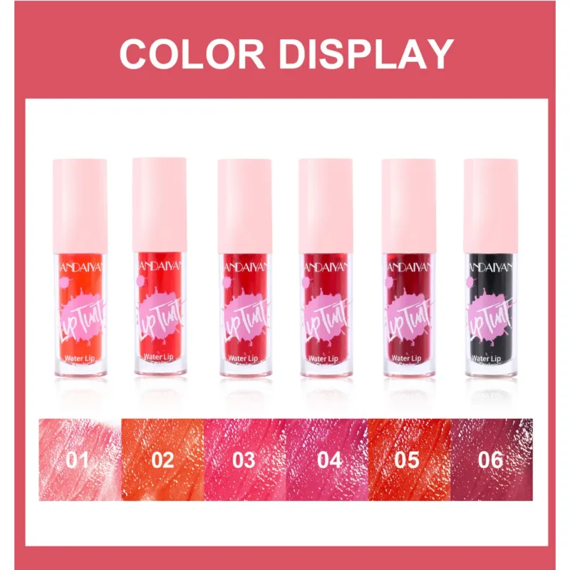 Pelbagai guna 6 Warna Lip Gloss Pipi Tint Pelembap Tahan Lama Pewarna Bibir Blush Makeup Noda Bibir Lipgloss Berkilat Kosmetik — image 6