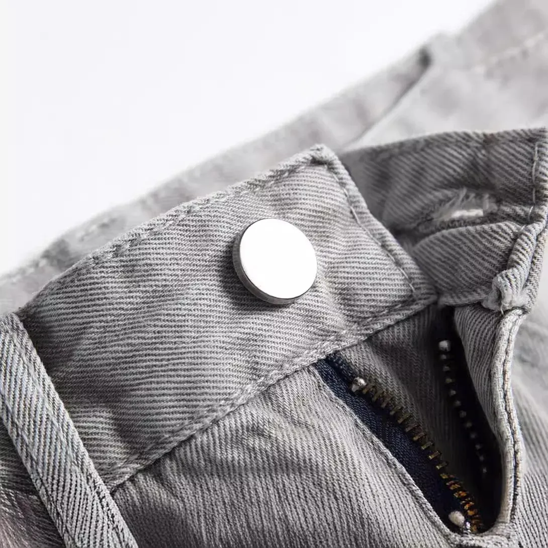 Jeans garçons droit déchiré enfants lavé poches en détresse Stretch décontracté Denim pantalon grands enfants Streetwear 2025 trou pantalon — image 3