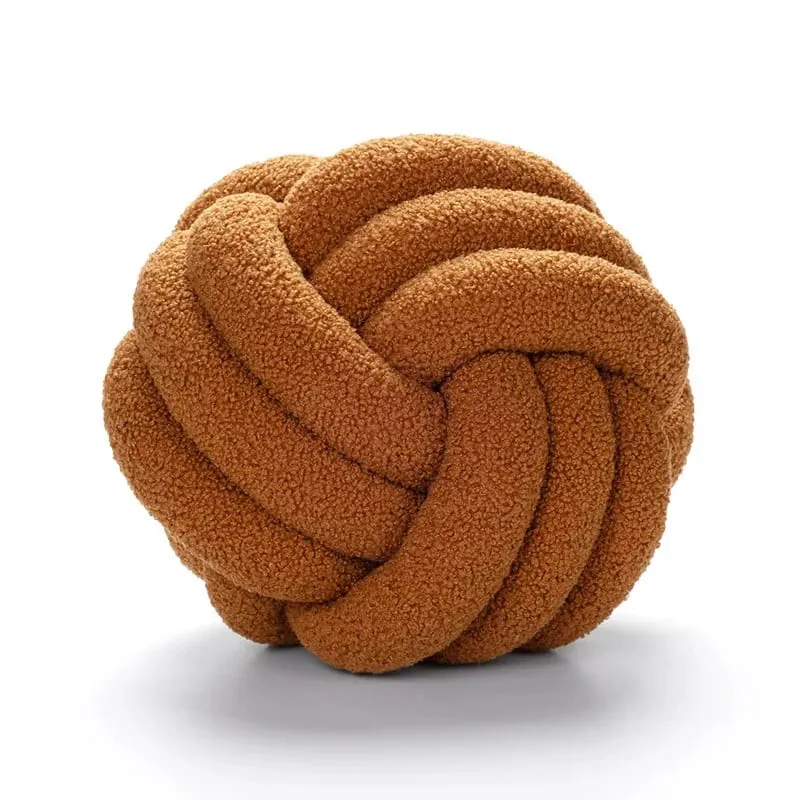 Decorazione domestica Cuscino a sfera annodata Cuscino in peluche a sfera annodata indeformabile ecologico Cuscino da tiro con retro a sfera annodata intrecciata a mano — image 8