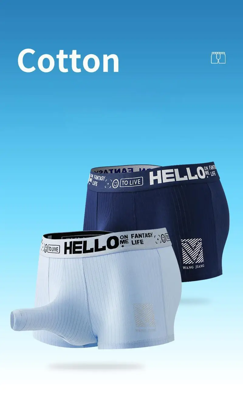 Bóxer abierto con nariz de elefante para hombre, calzoncillos de algodón, cómodos y transpirables, con bolsa para pene larga separada, ropa interior Sexy — image 1