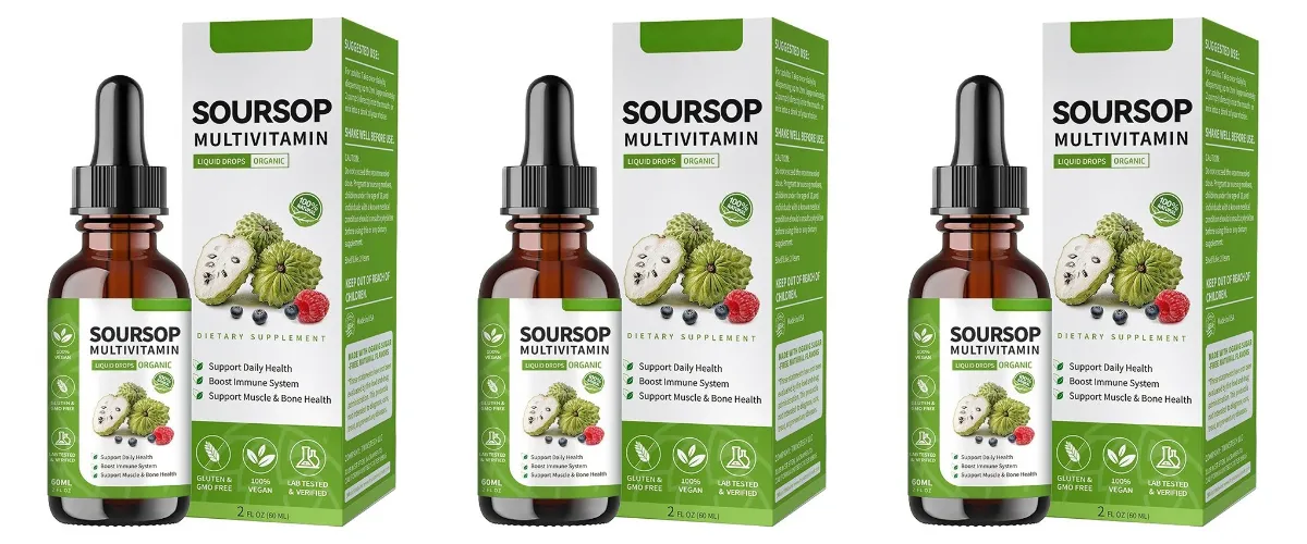 Soursop Tekuté kapky rostlinný extrakt s rostlinným extraktem se směsí ovoce a listů Soursop Daily Wellness Formula Vegan — image 9