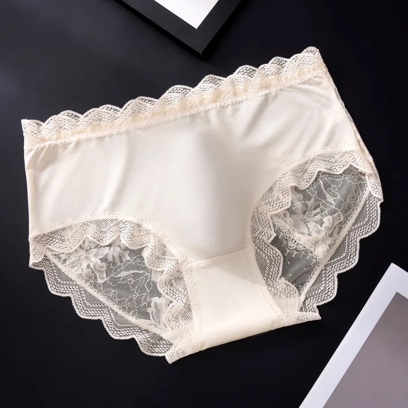 ผ้าไหมน้ำแข็งบางลูกไม้ชุดชั้นในชาย Breathable กลางเอวเย็บปักถักร้อยสบายกางเกงสามเหลี่ยม Traceless Hollow Out กางเกงในชาย — image 15