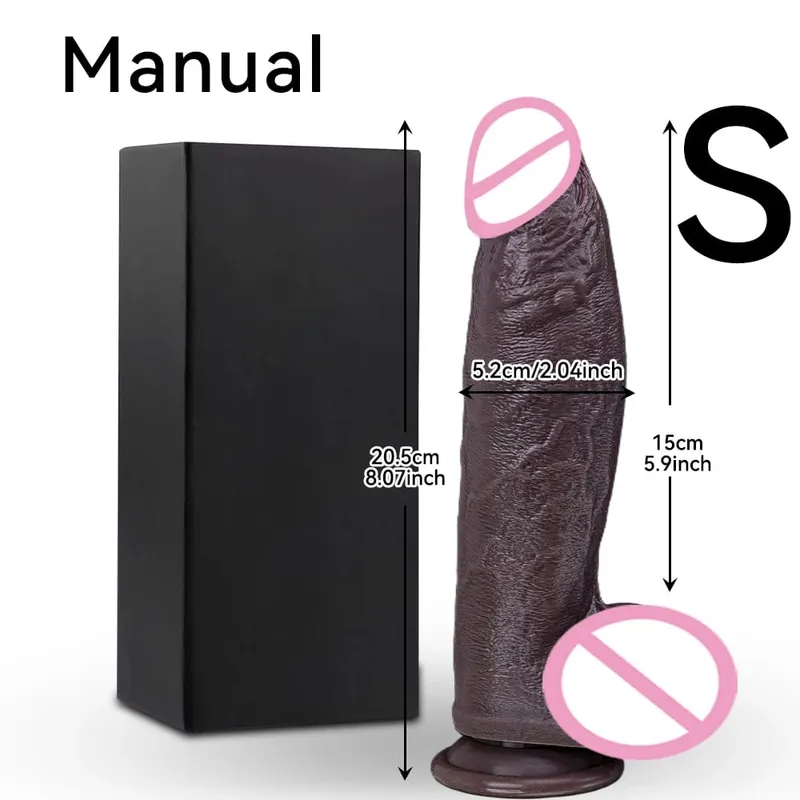 Dildo besar realistik zakar palsu yang besar dengan cawan sedutan batang tiruan fleksibel faraj wanita melancap dubur untuk mainan seks lesbain — image 15