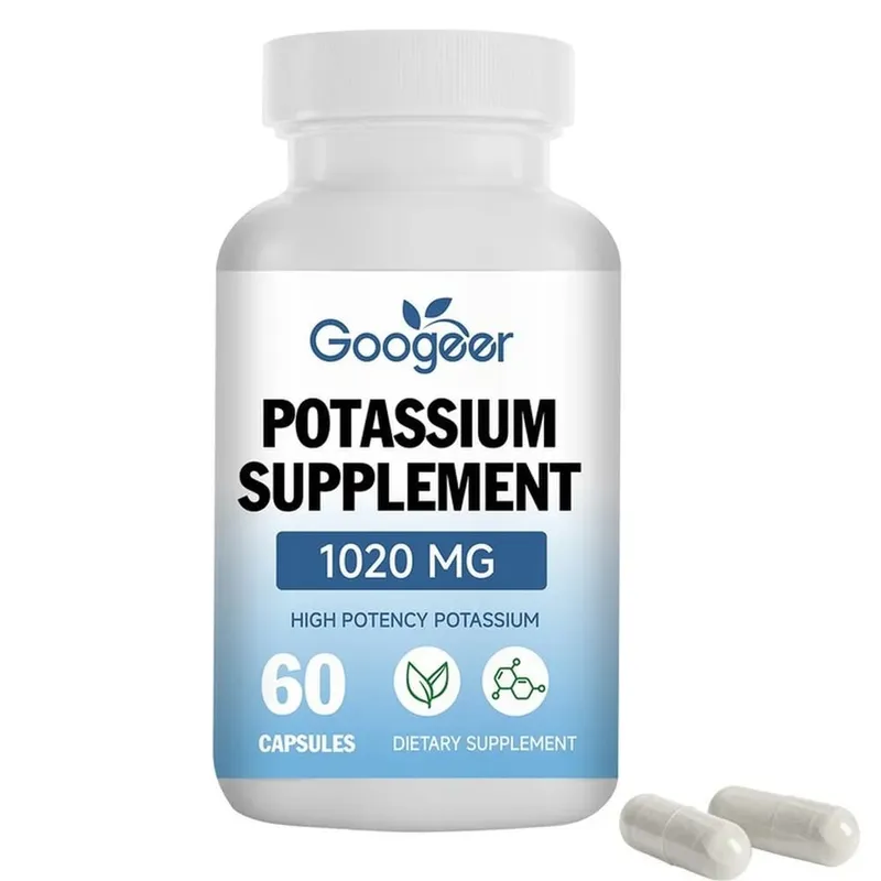 Googeer โพแทสเซียมแคปซูล 1020 Mg ศักยภาพสูงระดับโพแทสเซียมสนับสนุนแร่ธาตุ Intake Gap เติมการดูดซึม 60 แคปซูล — image 9