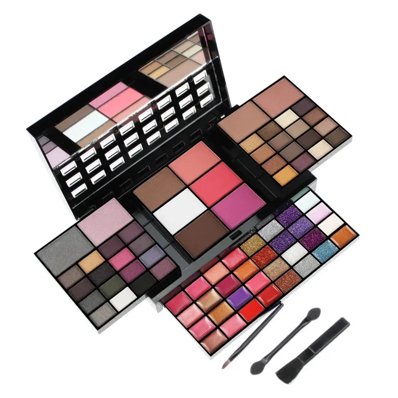 74 Warna Eyeshadow Lip Gloss Kit Makeup Profesional Mutiara Matte Concealer Tray Flash Lipstik Wanita Kosmetik Kotak Hadiah — image 3
