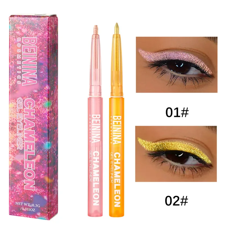 Shiny Chameleon Metallic Blue Eyeliner Gel Pen Ombretto Multicolor Eye Liner Perlescente Polarizzato Glitter Eye Pigment Cosmetico — image 11