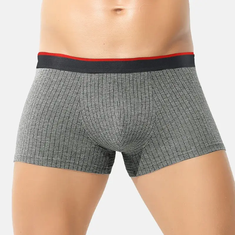 3PC Men's underwear cotton boxers youth plus size short shorts boys boxer shorts head summer thin underpants — image 1