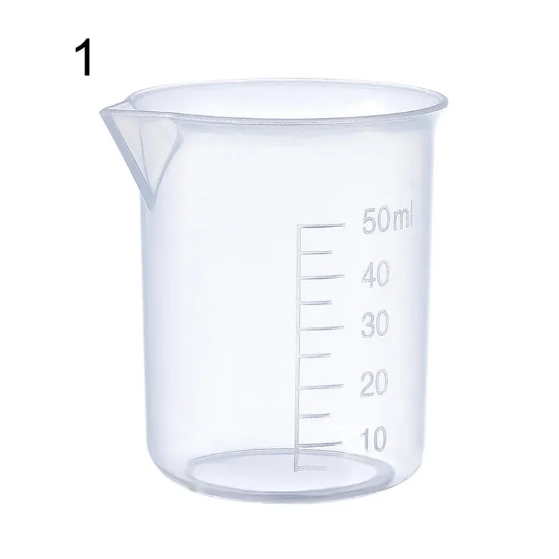 ถ้วยตวงพลาสติกโปร่งใสห้องปฏิบัติการ Beaker สำเร็จการศึกษาของเหลวเหยือกถ้วยครัวเบเกอรี่ทำอาหารการวัดขนาดคอนเทนเนอร์