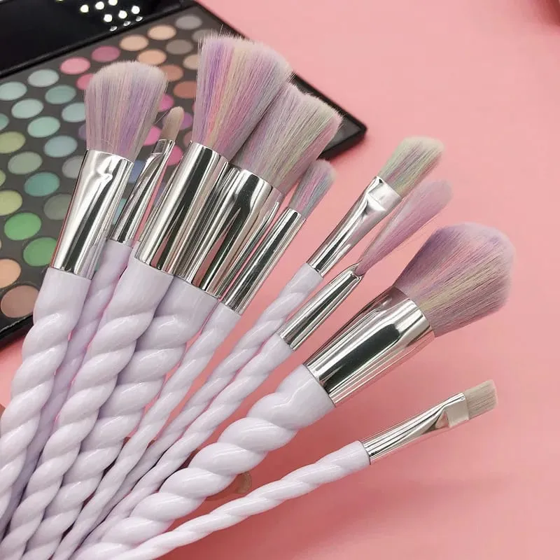 10pcs Berus Makeup Set Berus Asas Rambut Lembut Serbuk Pemerah Pipi Kontur Kening Pembayang Mata Wanita Kosmetik Blending Alat Mekap — image 2