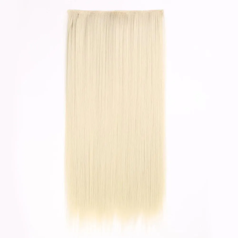 Synthetic Natural Synthetic Hair Extensions 5 Clip In Artificial Fake Ombre Blonde Brown Black Pink Straight False Hair Piece — image 38