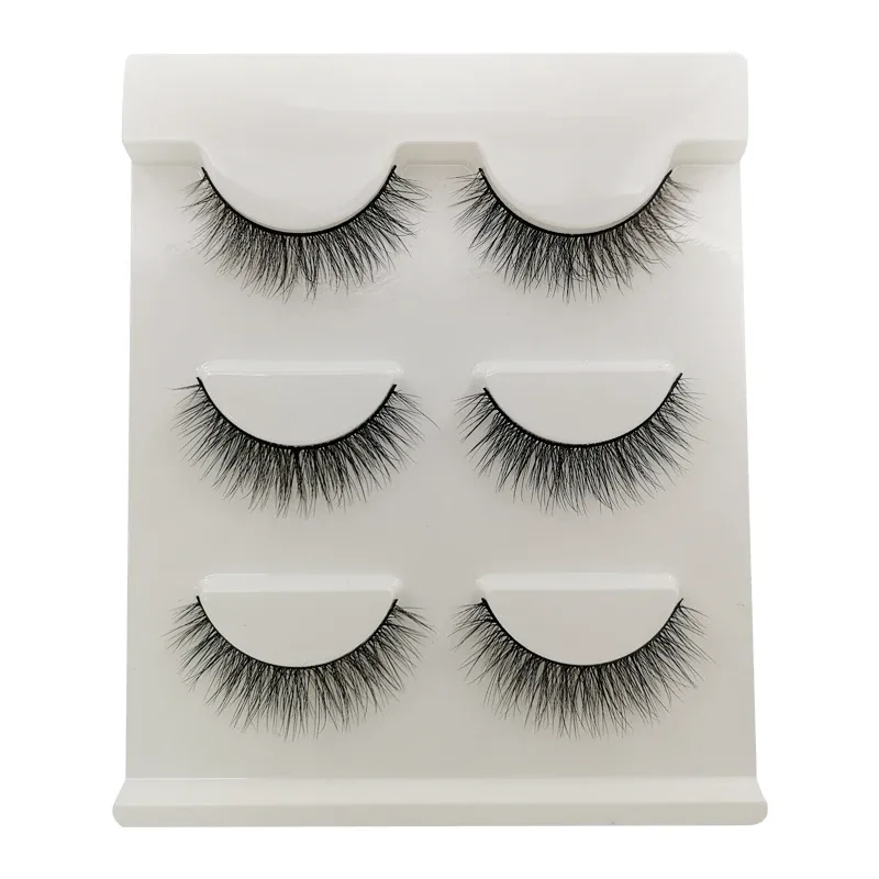 Mezze Ciglia Cat Eye Ciglia 3/5/10 Paia Ciglia Finte Soffici Morbide Aspetto Naturale Fascia Trasparente 3D Ciglia di Visone Estensione trucco