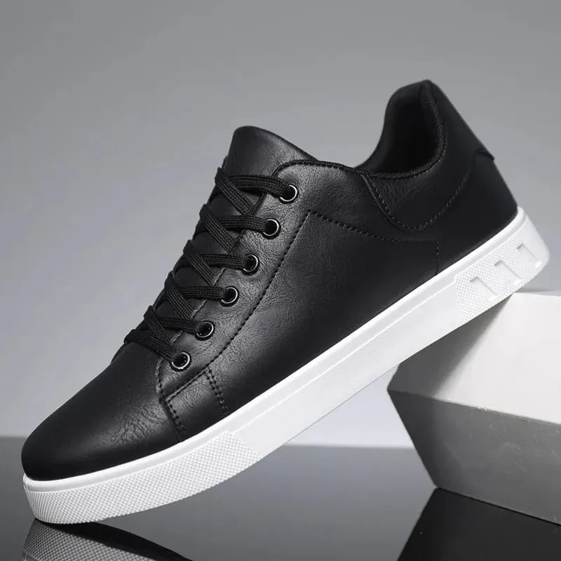 Black Vulcanized Sneakers Men's Flats Comfortable Shoes Lace up Zapatillas Hombre Autumn Spring Fashion Sneakers Plus Size 39-48 — image 4