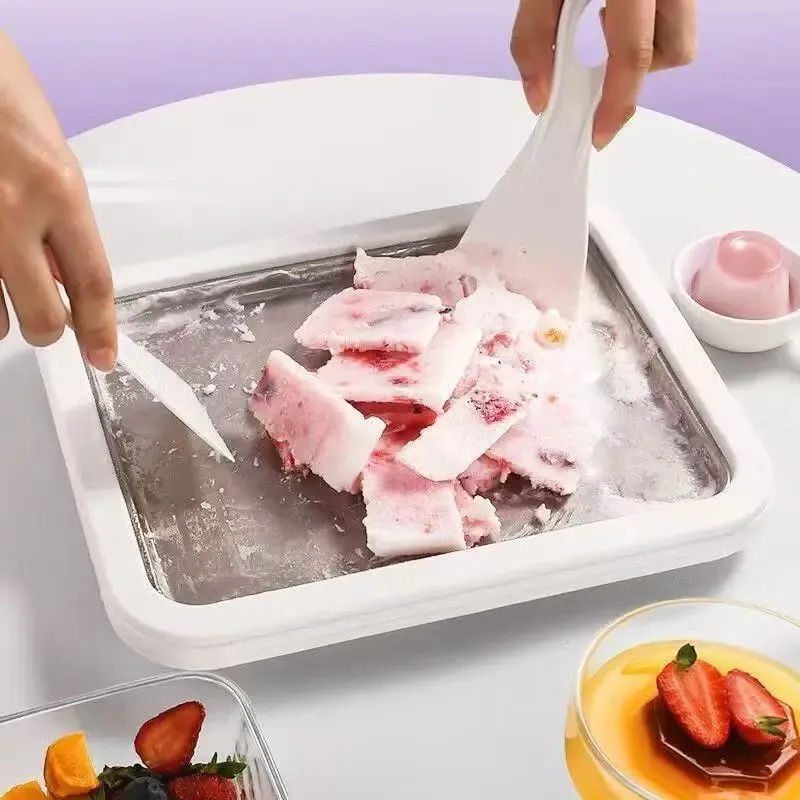 Multifunkční výrobník točené zmrzliny Pánev na led na studené sladké smažené DIY domácí výrobník mraženého jogurtu pro domácí misku na smažení ledu — image 1