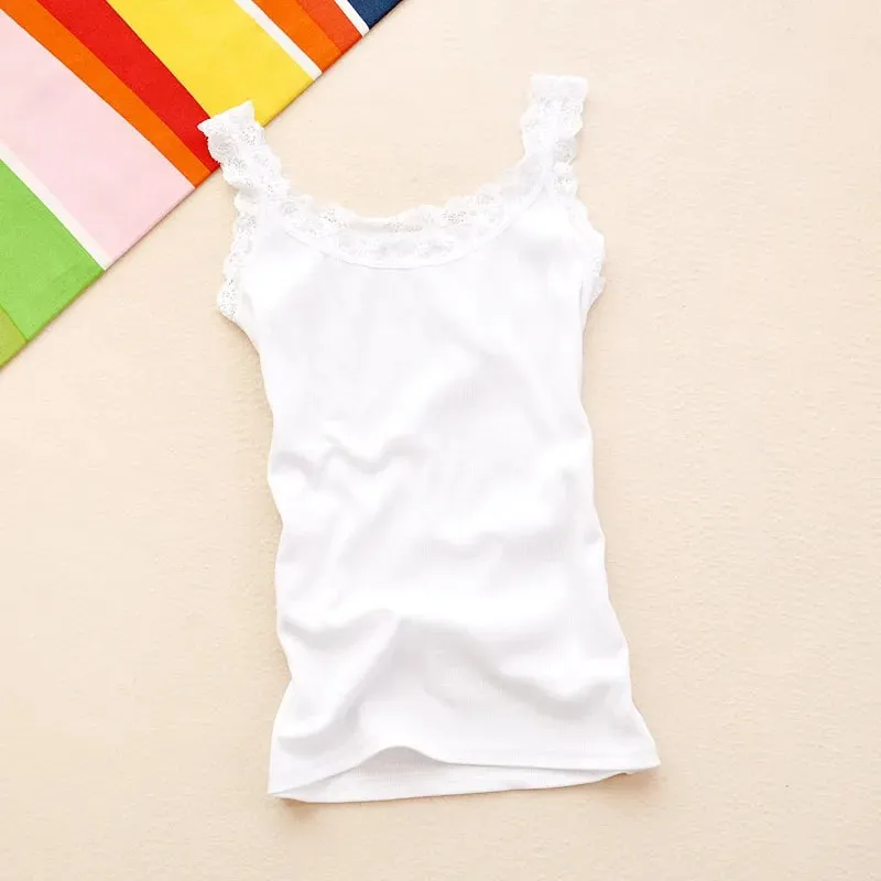 Camisole Lingere Tank Top Lace Strap White Black Sleep Vest Bralette Crop Top Sexy Camis Slim Corset Undershirt Tanks